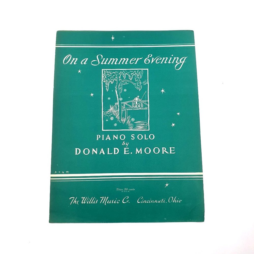 Vintage Sheet Music 1955 On A Summer Evening Donald Moore Willis Music